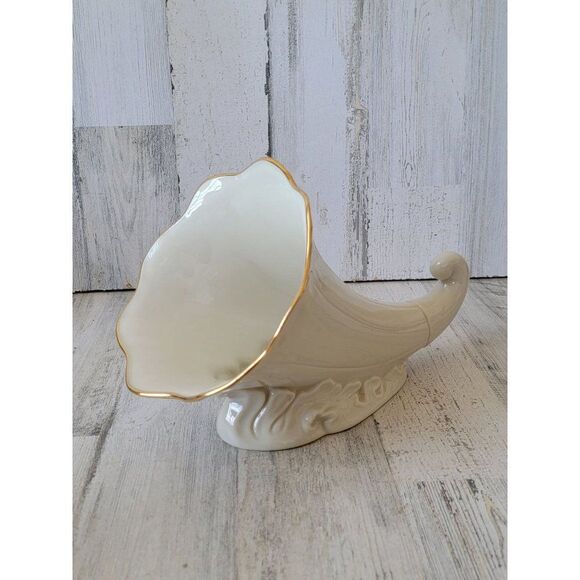 Lenox Cornucopia special vase fall home decor harvest ivory - Picture 2 of 9